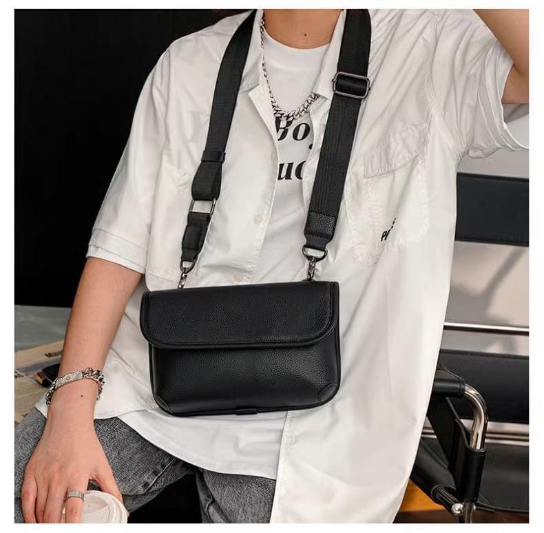 Faux Leather Flap Crossbody Bag Product Image
