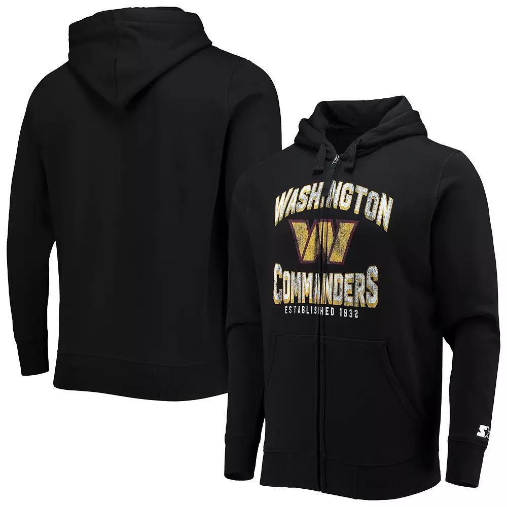 Men's Starter Black Washington Commanders Post-Season Full-Zip Hoodie, Size: 2XL, Wft Black Product Image
