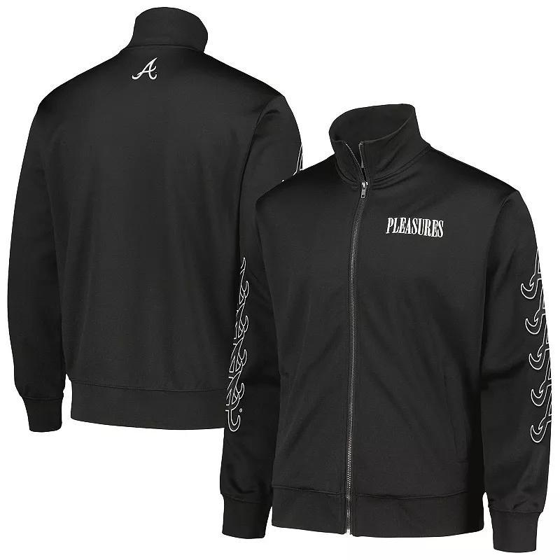 Men's Black New York Mets Pitcher Full-Zip Track Jacket, Size: Medium Product Image