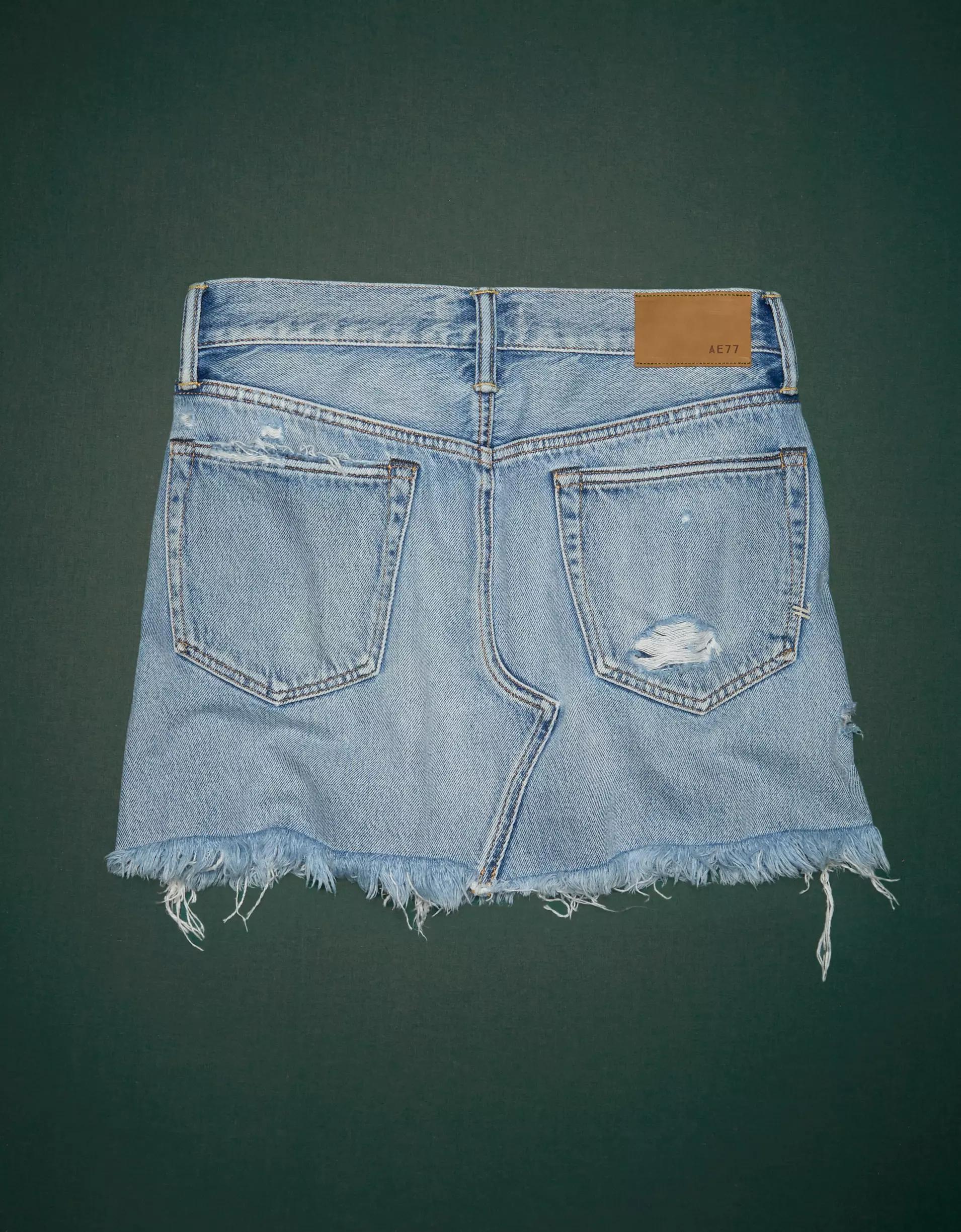 AE77 Premium Denim Mini Skirt Product Image