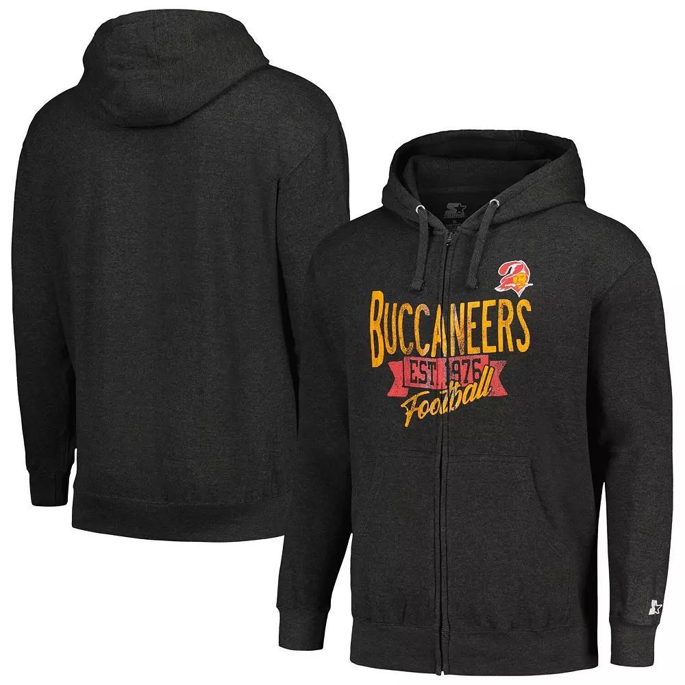 Men's Starter Charcoal Tampa Bay Buccaneers Gridiron Classics Post Season Full-Zip Hoodie, Size: Large Product Image