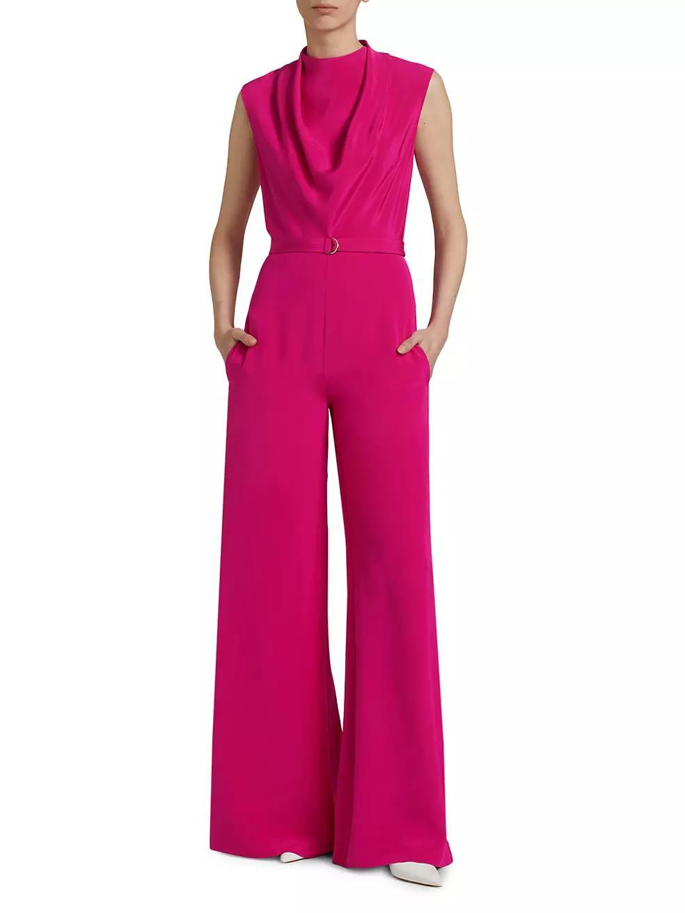 Blythe Wide-Leg Silk Jumpsuit Product Image