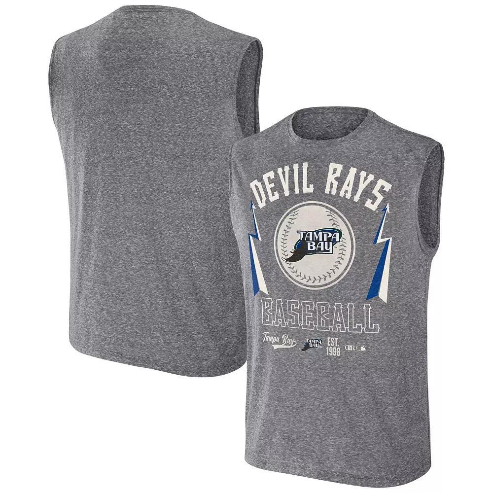 Men's Darius Rucker Collection by Fanatics Charcoal Tampa Bay Rays Relaxed-Fit Muscle Tank Top, Size: Small Product Image