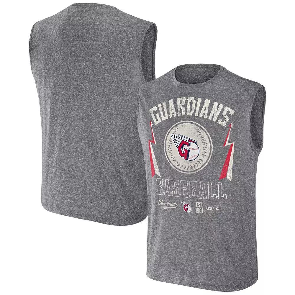Men's Darius Rucker Collection by Fanatics Charcoal Cleveland Guardians Muscle Tank Top, Size: Small, Grd Charco Product Image