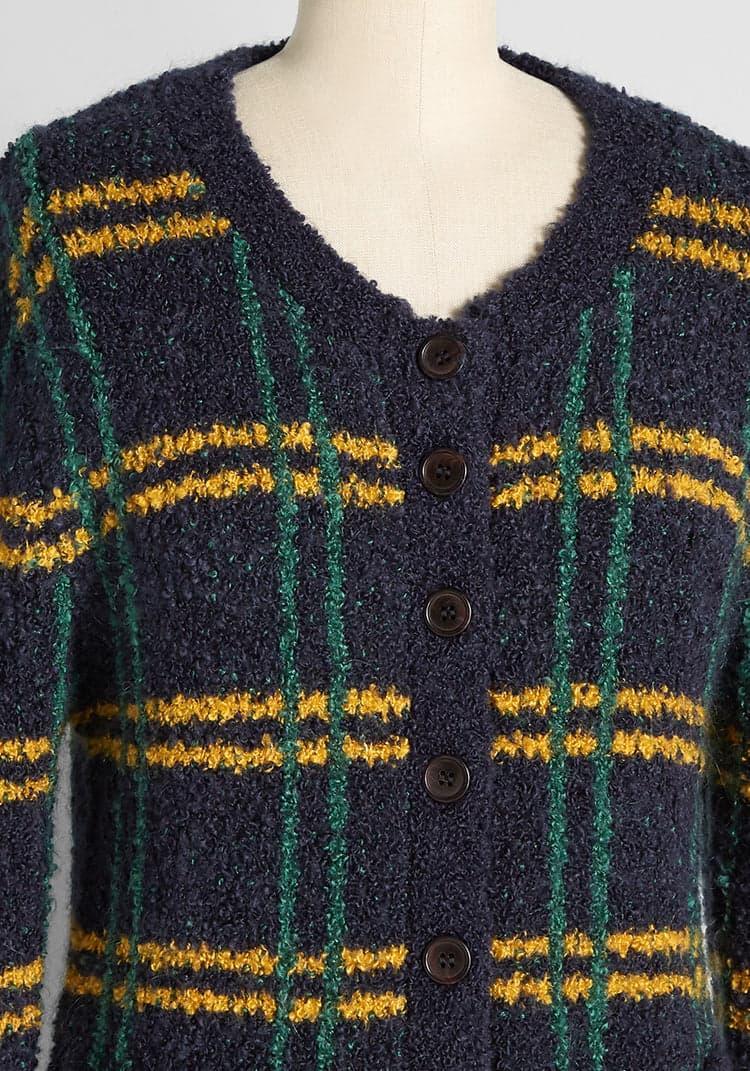 So Fab, So Plaid Bouclé Cardigan Product Image