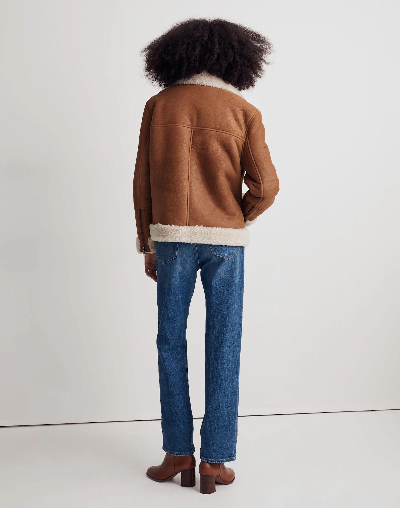 Oversized Shearling Motorcycle Jacket Product Image