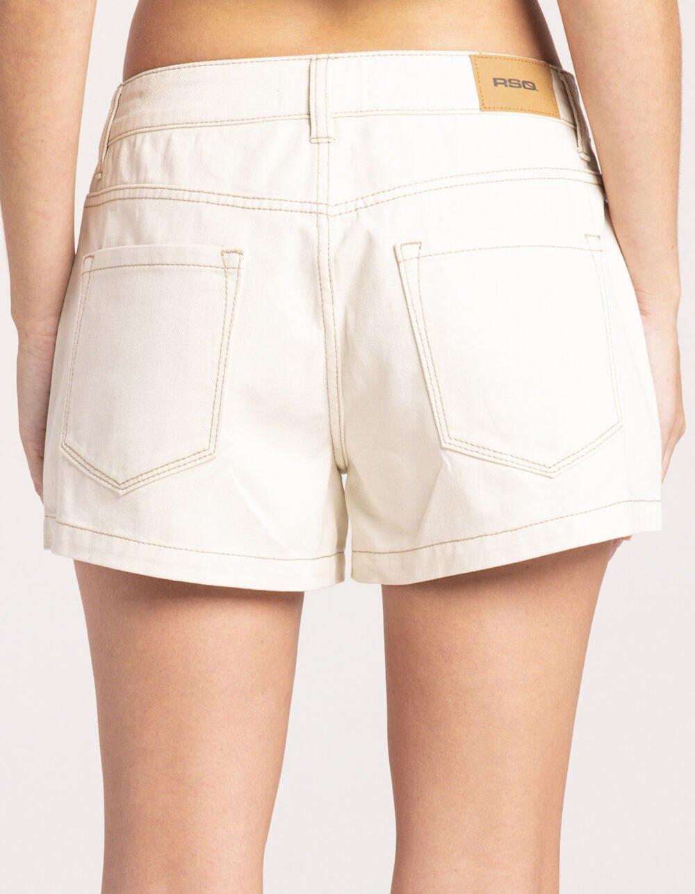 RSQ Womens Low Rise Baggy Shorts - ECRU Product Image
