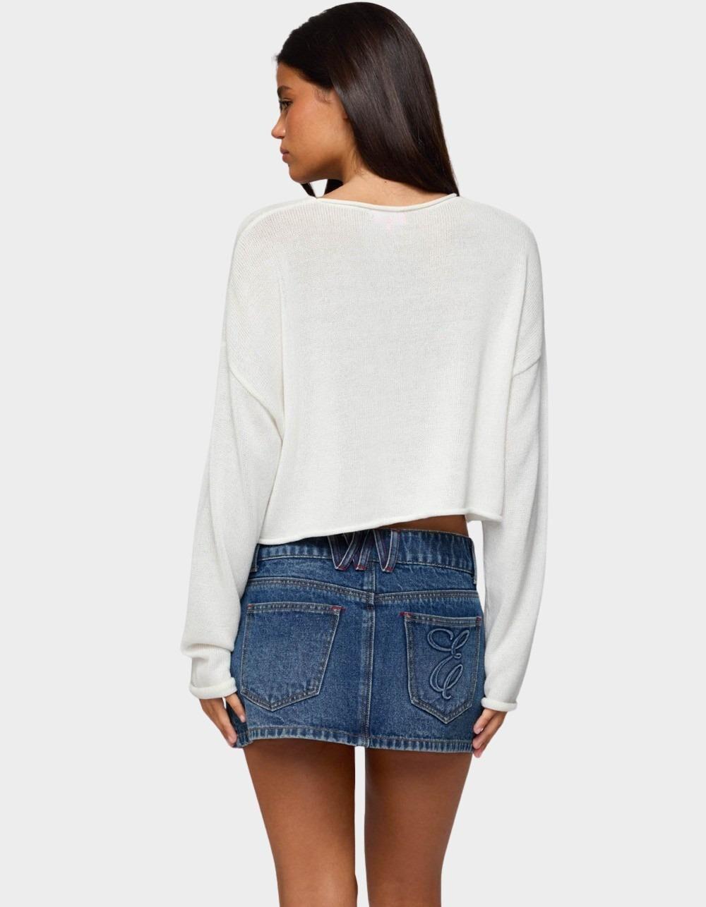 EDIKTED Lobster Babe Oversized Knit Top - WHITE Product Image