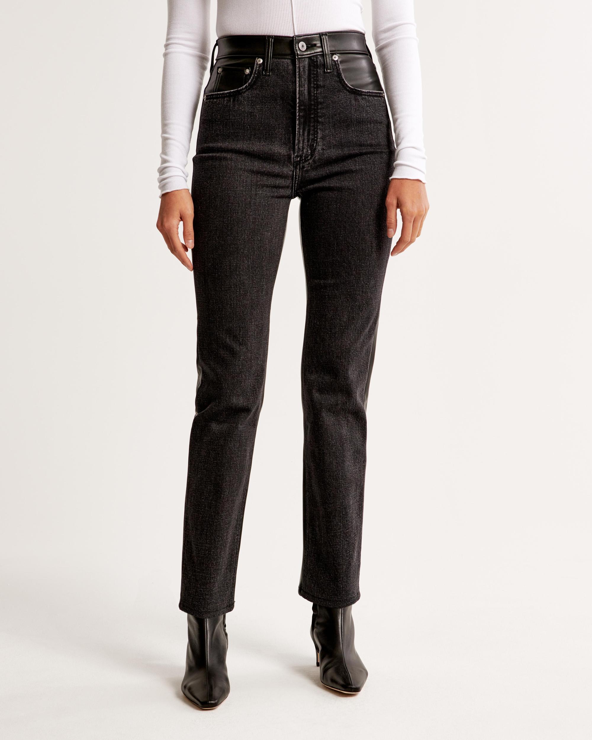 Mixed Fabric Curve Love Ultra High Rise Ankle Straight Jean Product Image