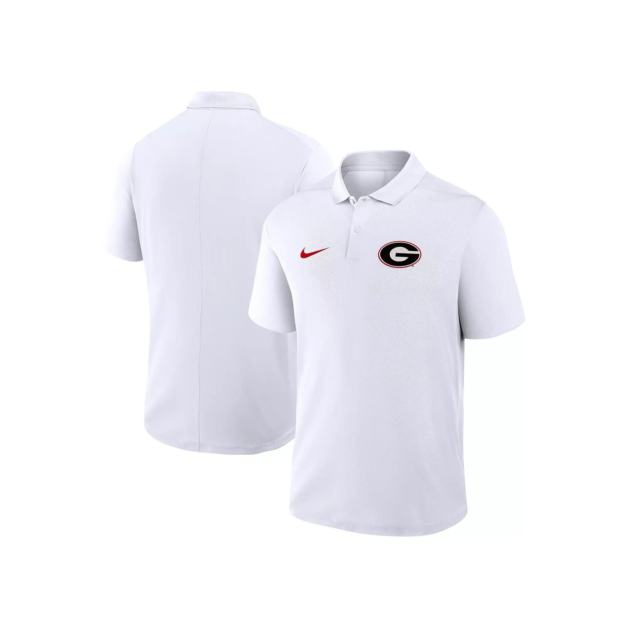 Men's Nike White Georgia Bulldogs Primetime Victory Primary Logo Performance Polo, Size: Large Product Image
