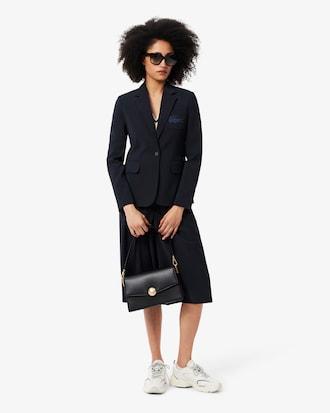 Embroidered Logo Slim Fit Wool Blazer Product Image