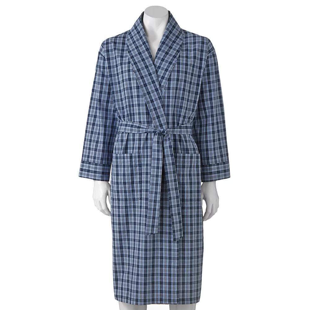 Big & Tall Hanes® Lightweight Woven Shawl Robe, Men's, Size: 5XL/6XL, Red Plaid Product Image