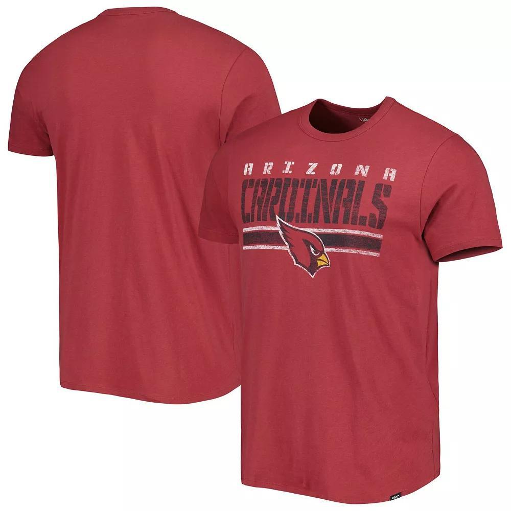 Men's '47 Cardinal Arizona Cardinals Team Stripe T-Shirt, Size: XL, Red Product Image