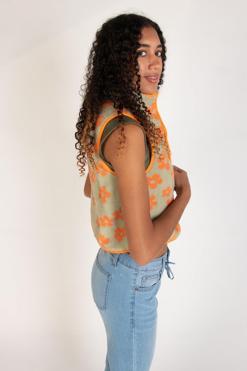 Daisy Fleece Zip Up Vest Product Image