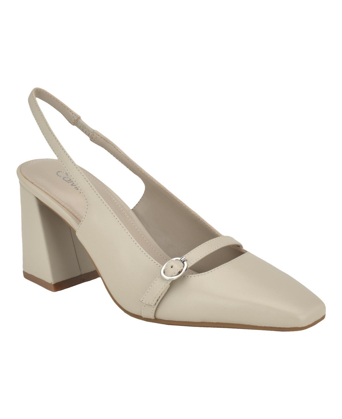Calvin Klein Womens Ellisa Square Toe Block Heel Dress Pumps Product Image