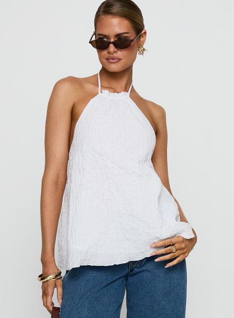 Flutter Halter Top White Product Image