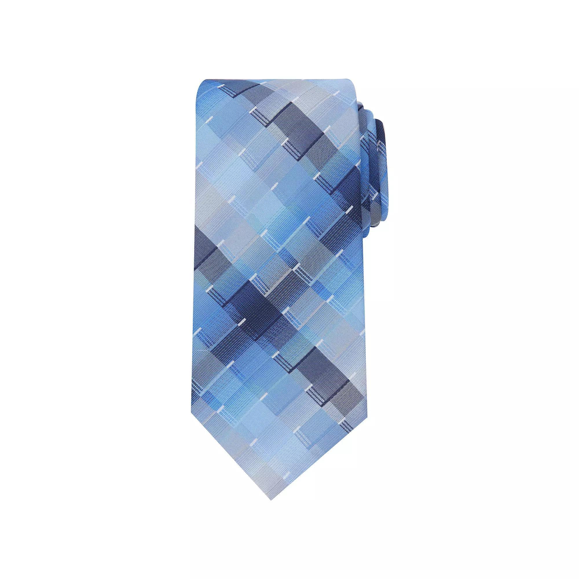 Men's Bespoke Patterned Tie, Blue Ricken Product Image
