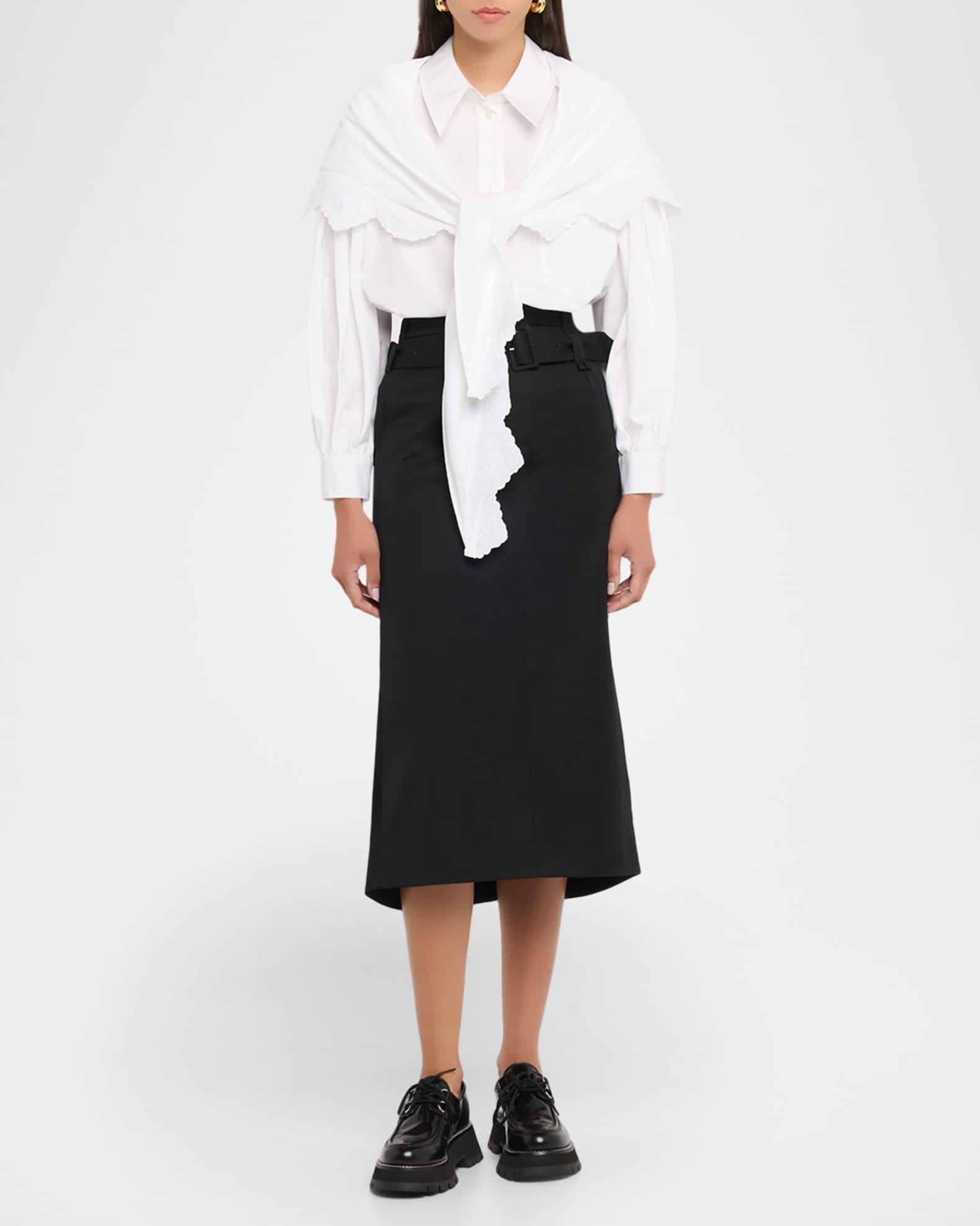 Belted Kickback Midi Skirt Product Image
