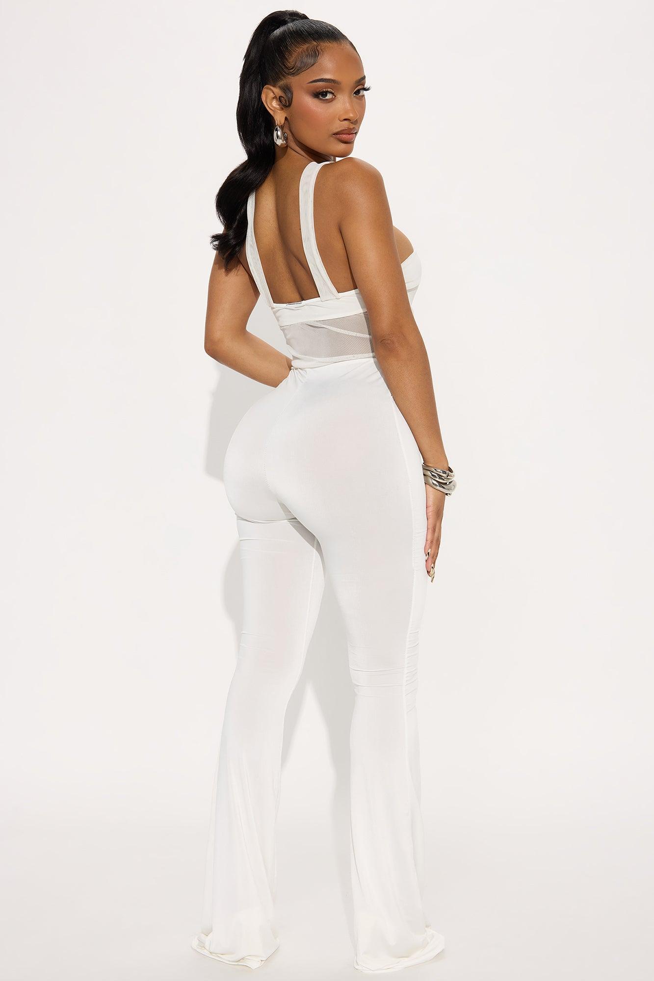 Off-limits Sheer Mesh Jumpsuit - White Female Product Image