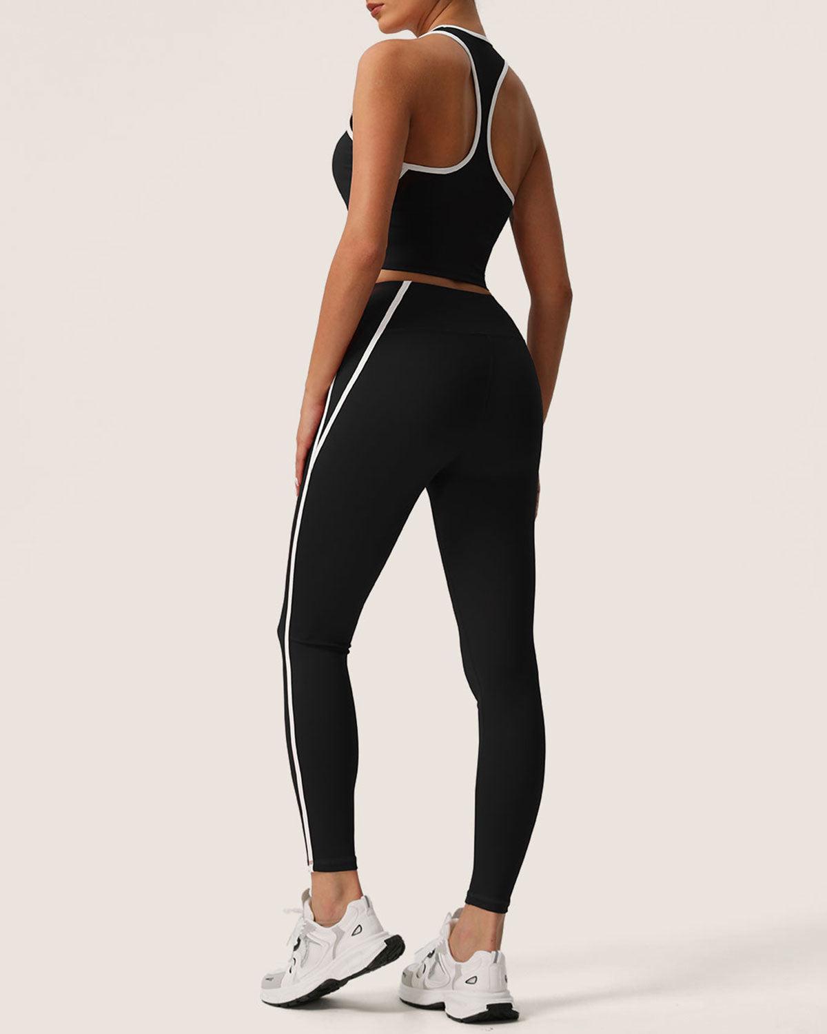 Black Scoop Neck Yoga Tank Top - Light Support Product Image