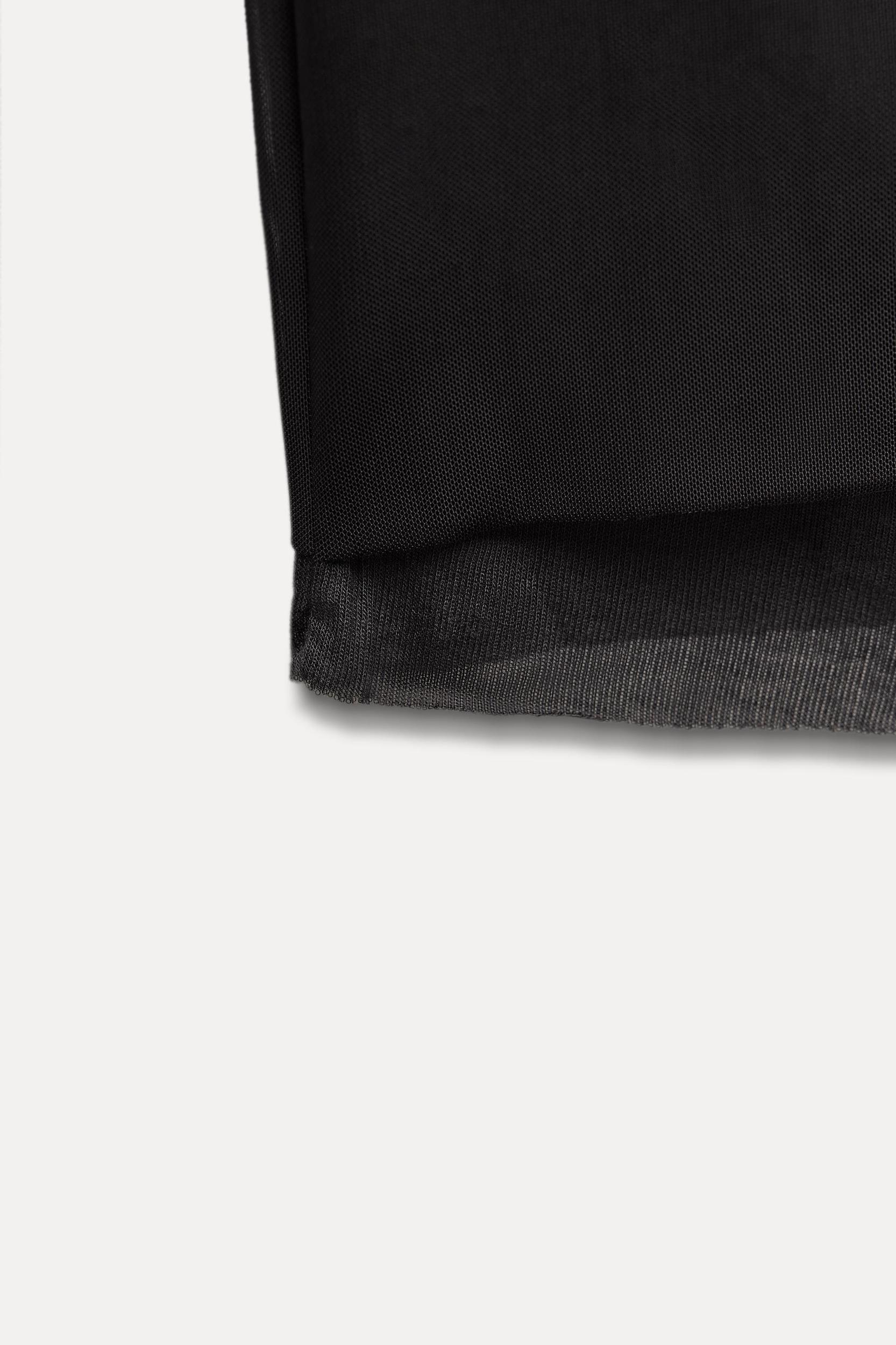 TULLE DRAPED COLLAR TOP Product Image
