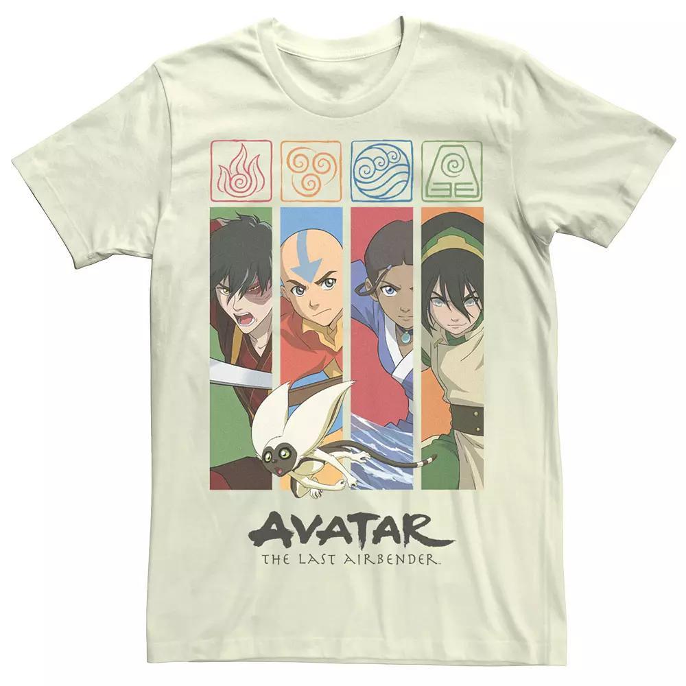 Men's Avatar: The Last Airbender Cast Elements Tee, Size: XXL, Natural Product Image