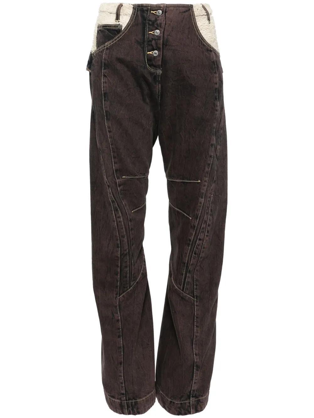 patchwork-design jeans Product Image
