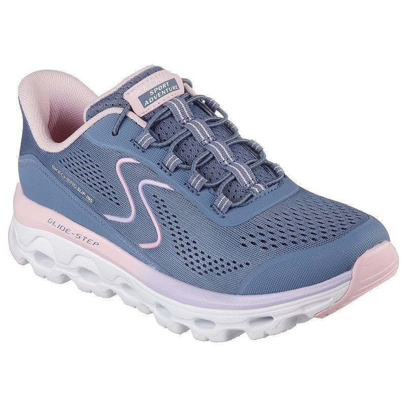 Skechers Hands Free Slip-ins Glide-Step Sole Womens Sneakers Grey Pink Product Image
