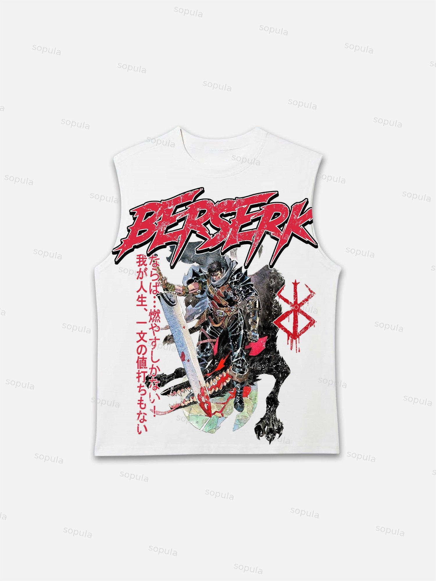 Men's Berserk Top Manga Print Sleeveless Tank Top Product Image