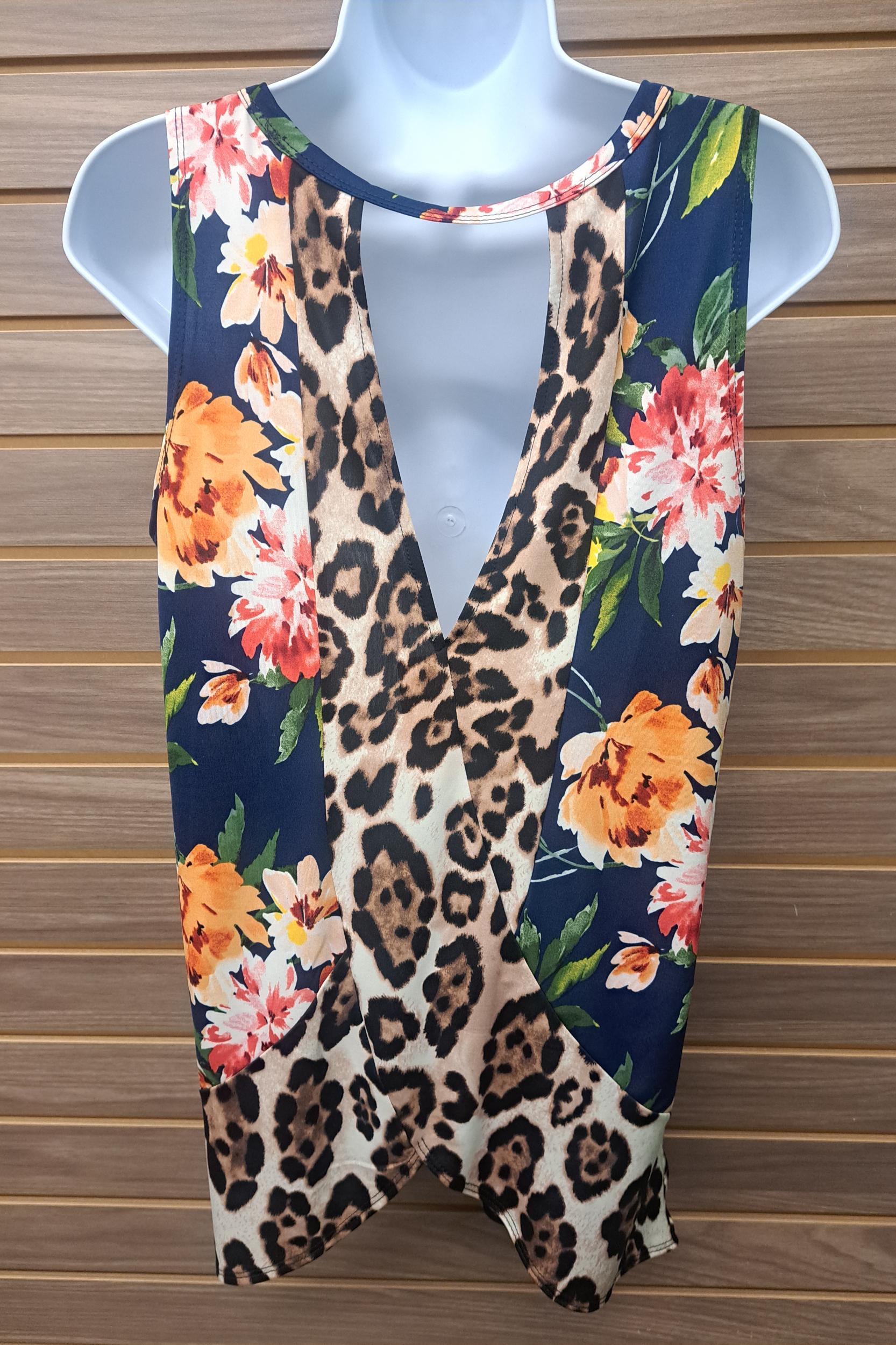 Floral leopard tank Product Image