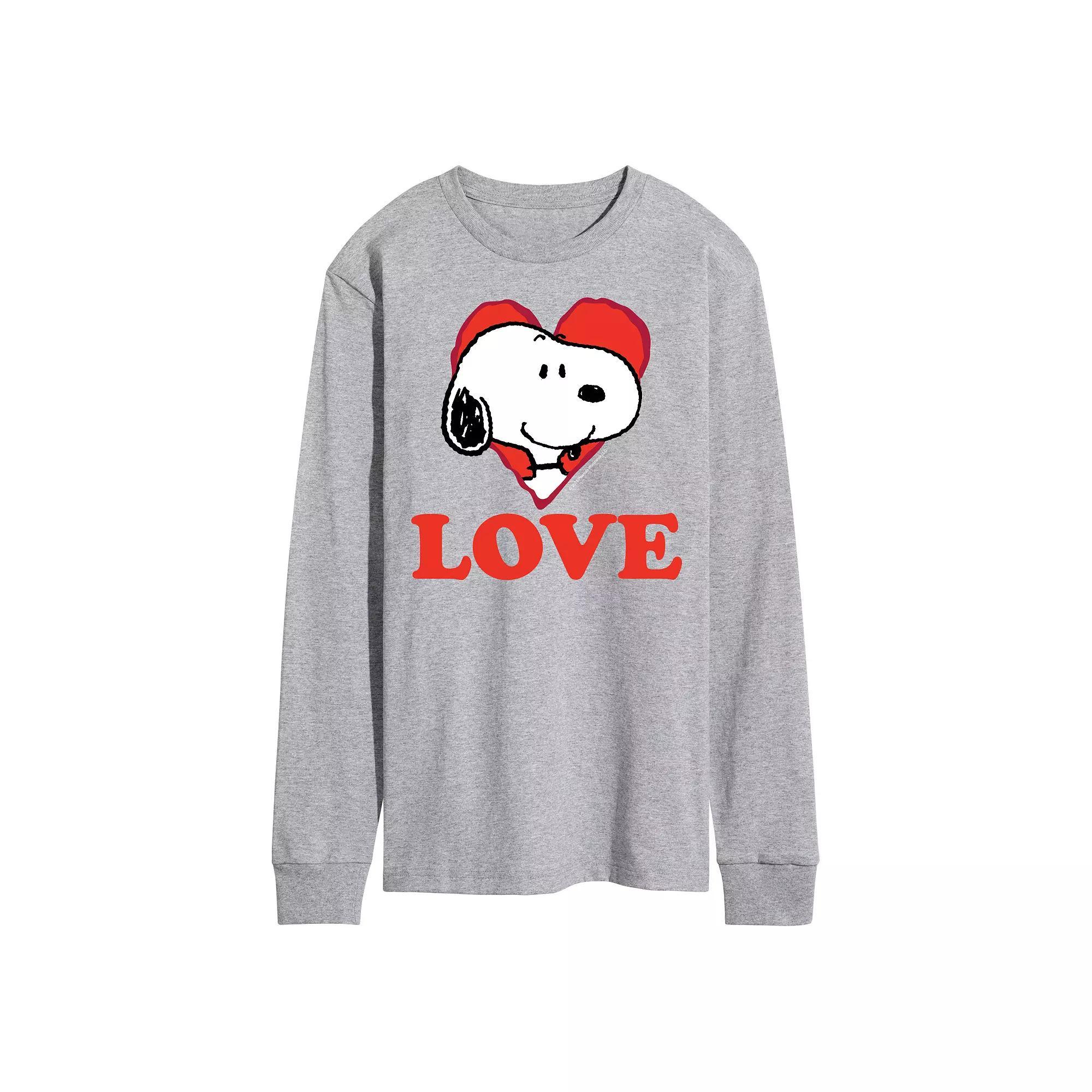 Mens Peanuts Love Snoopy Long Sleeve Tee Product Image