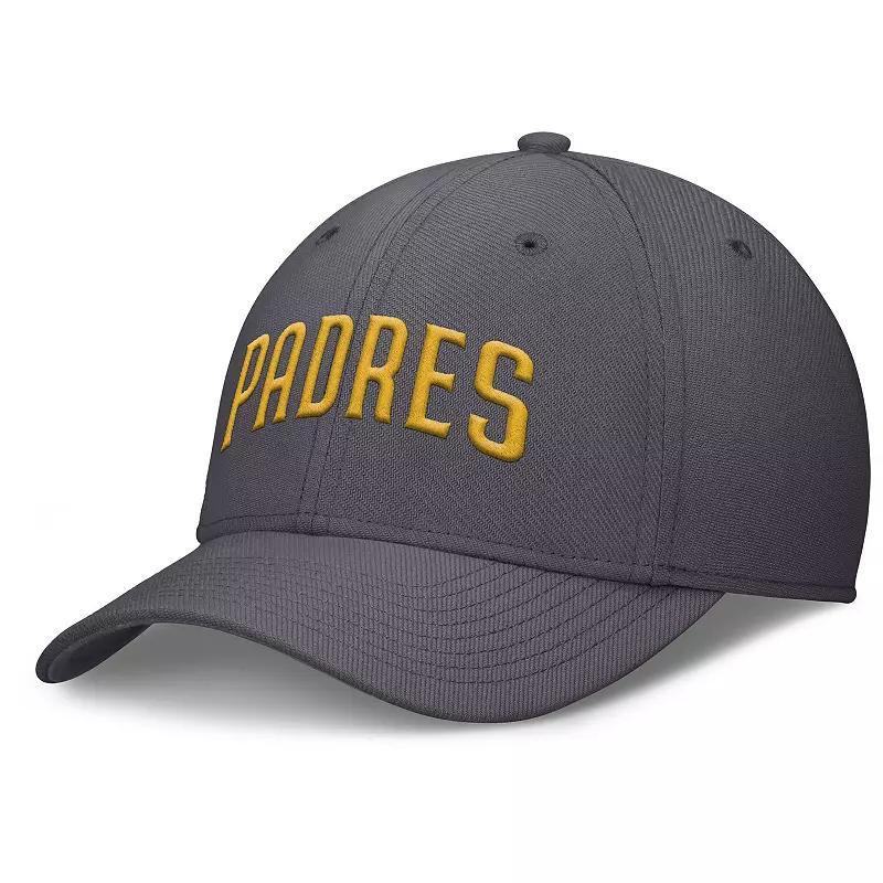 Men's Nike  Gray Miami Marlins Swoosh Performance Flex Hat, Size: Small/Medium, Grey Product Image