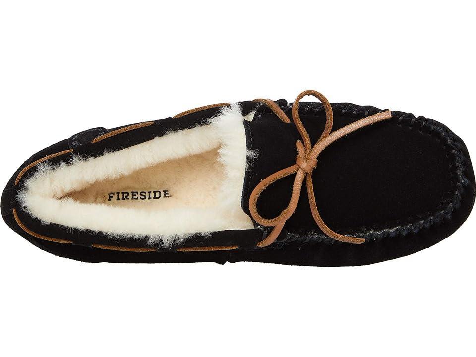 Fireside by Dearfoams Victoria Genuine Shearling Lace Womens Moccasin Slippers Product Image