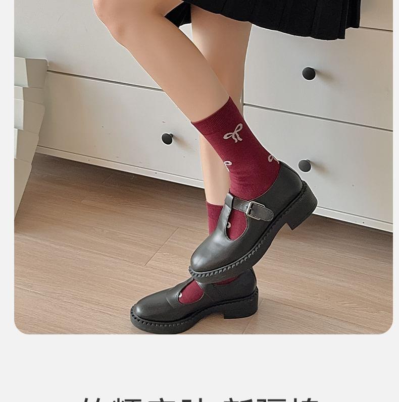Bow Print Socks / Heart Print Socks Product Image