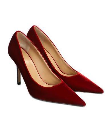 JW ANDERSON Pointed-toe Velvet Pumps In Red Product Image