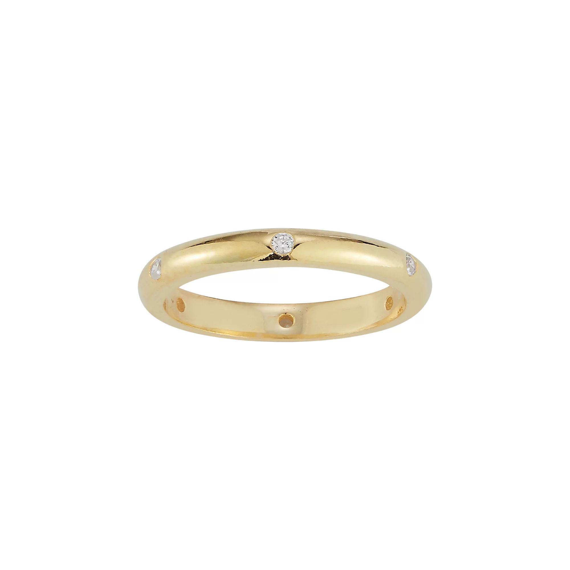 Sunkissed Sterling 14k Gold Over Silver Cubic Zirconia Band Ring, Women's, Size: 6, Gold Tone Product Image