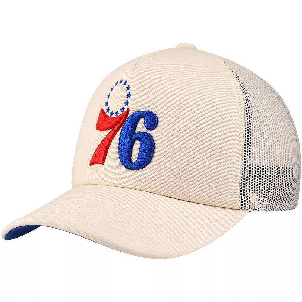 Men's Mitchell & Ness Cream Philadelphia 76ers Trucker Adjustable Hat, 76r Beige Product Image