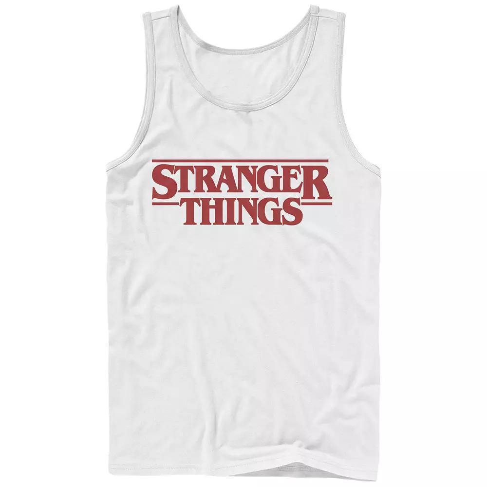 Men's Netflix Stranger Things Red Logo Graphic Tank Top, Size: Large, White Product Image