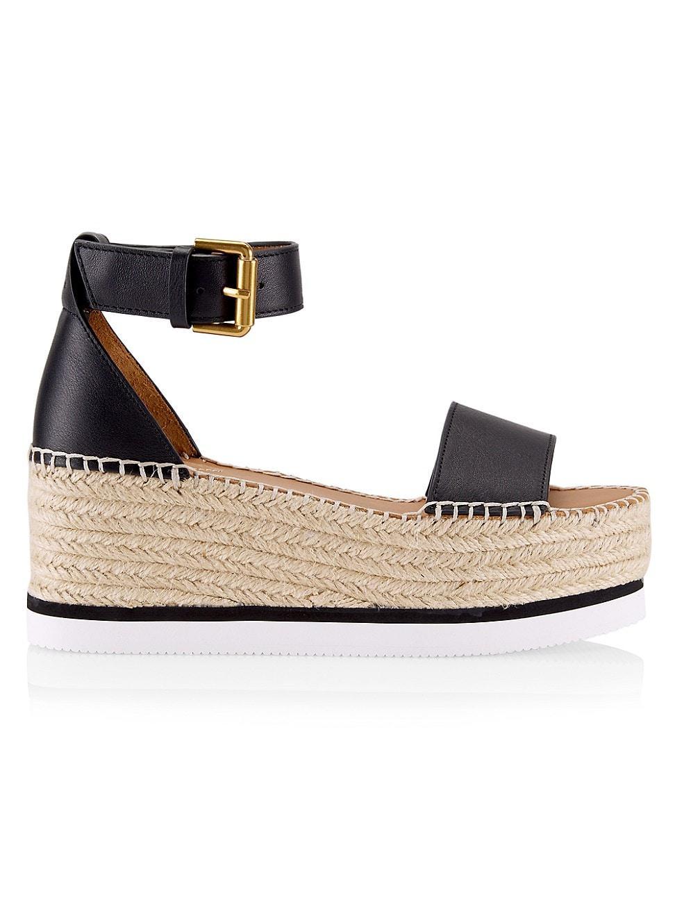 Womens Glyn Leather Espadrille Wedge Sandals Product Image