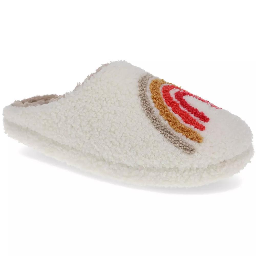 Joe Boxer Plush Rainbow Women's Clog Slippers, Size: Medium, Ivory Product Image