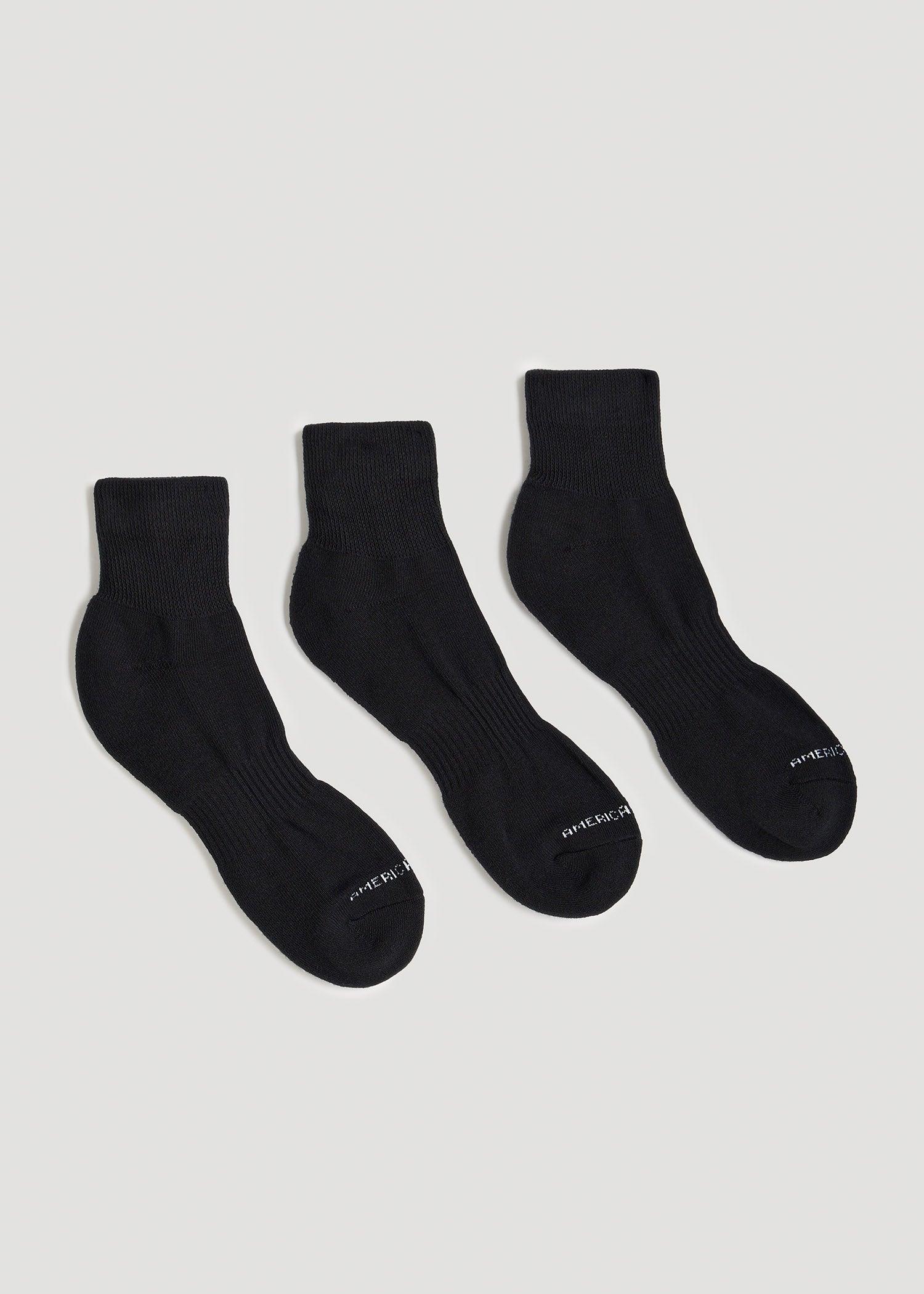 Men's Athletic Mid Ankle Socks (X-Large Size: 14-17) | Black 3 Pack Product Image