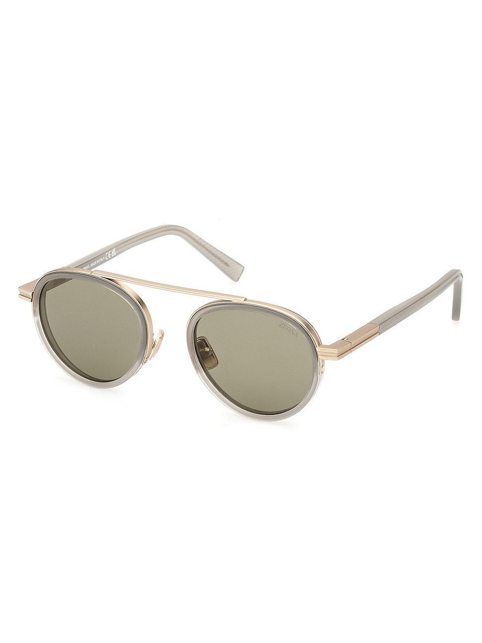 Mens ORIZZONTE II Metal-Acetate Round Sunglasses Product Image