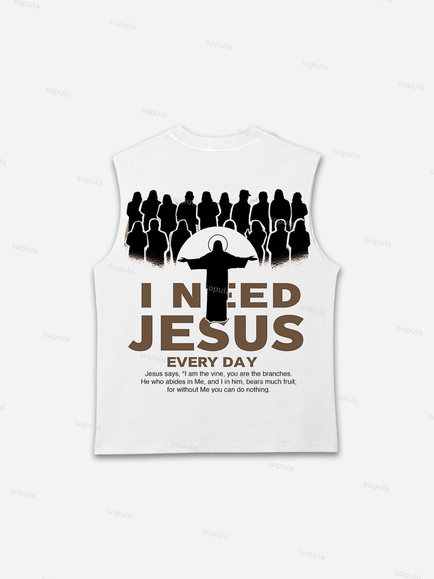 I Need Jesus Sleeveless Shirts Tank Top Product Image