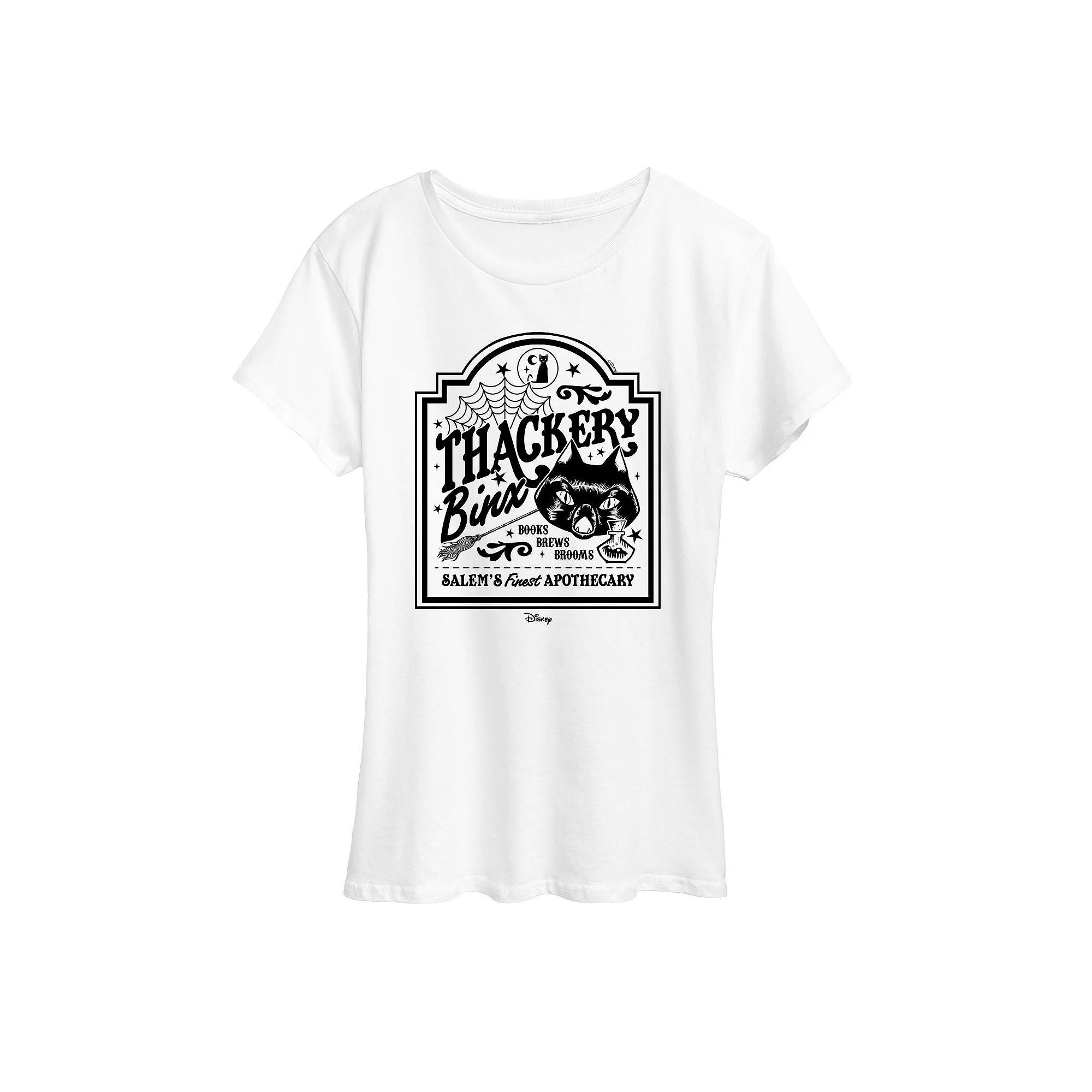 Disneys Hocus Pocus Womens Binx Business Sign Graphic Tee Grey Gray Product Image