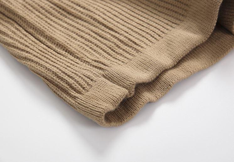 RT No. 4391 LIGHT BROWN KNITTED V-NECK CARDIGAN Product Image