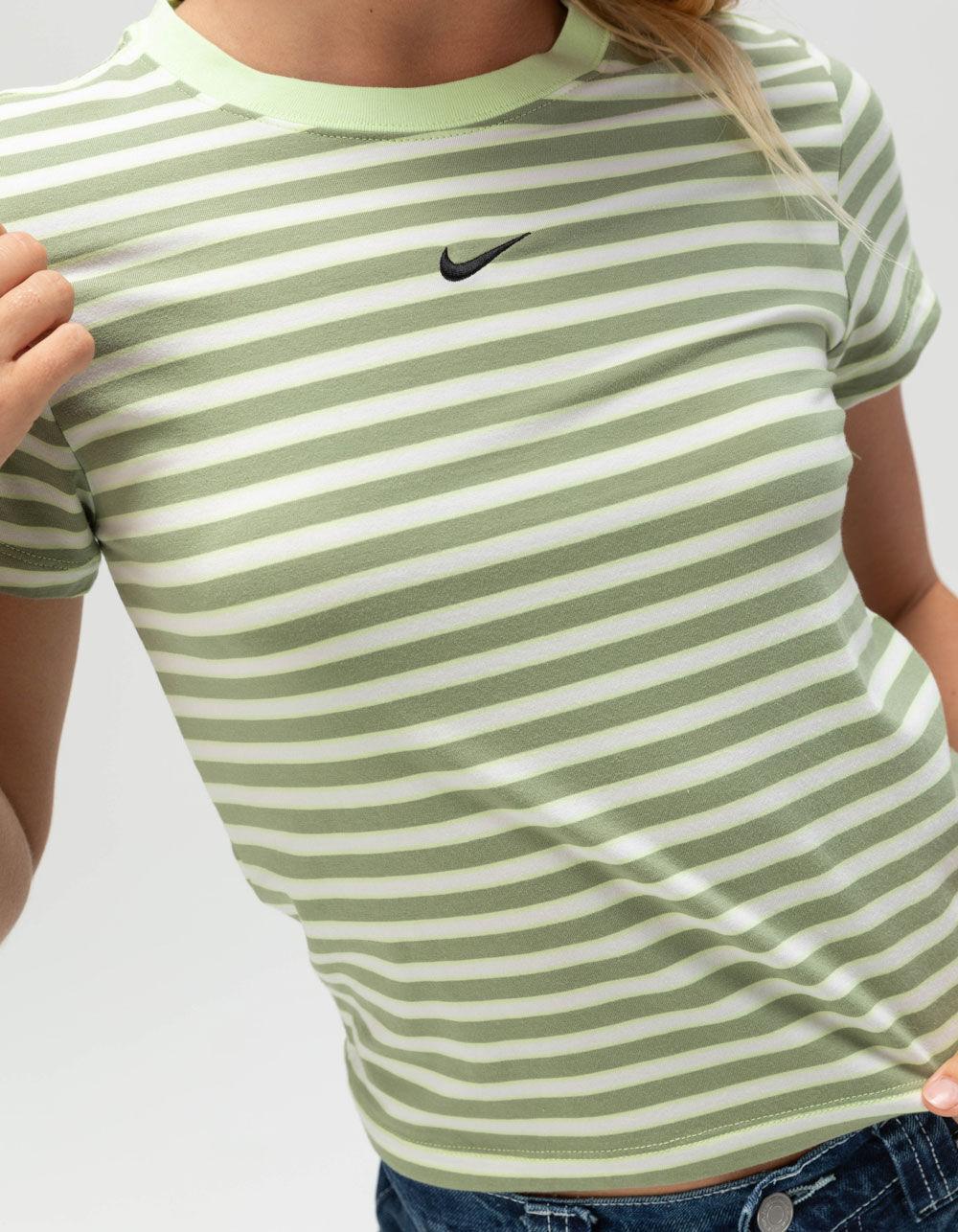 NIKE Sportswear Chill Knit Womens Stripe Tee - GREEN COMBO Product Image