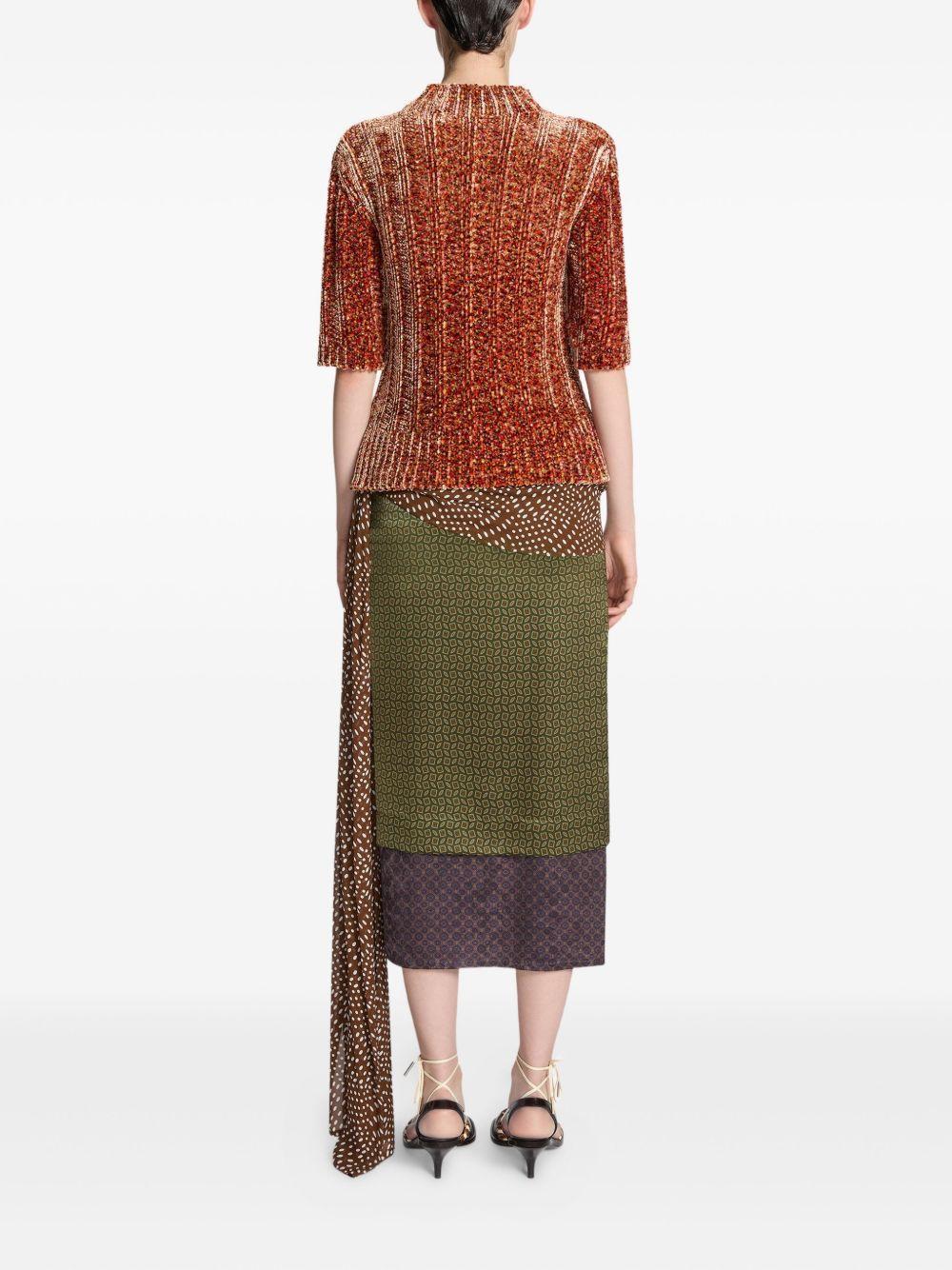 draped silk-satin midi skirt Product Image