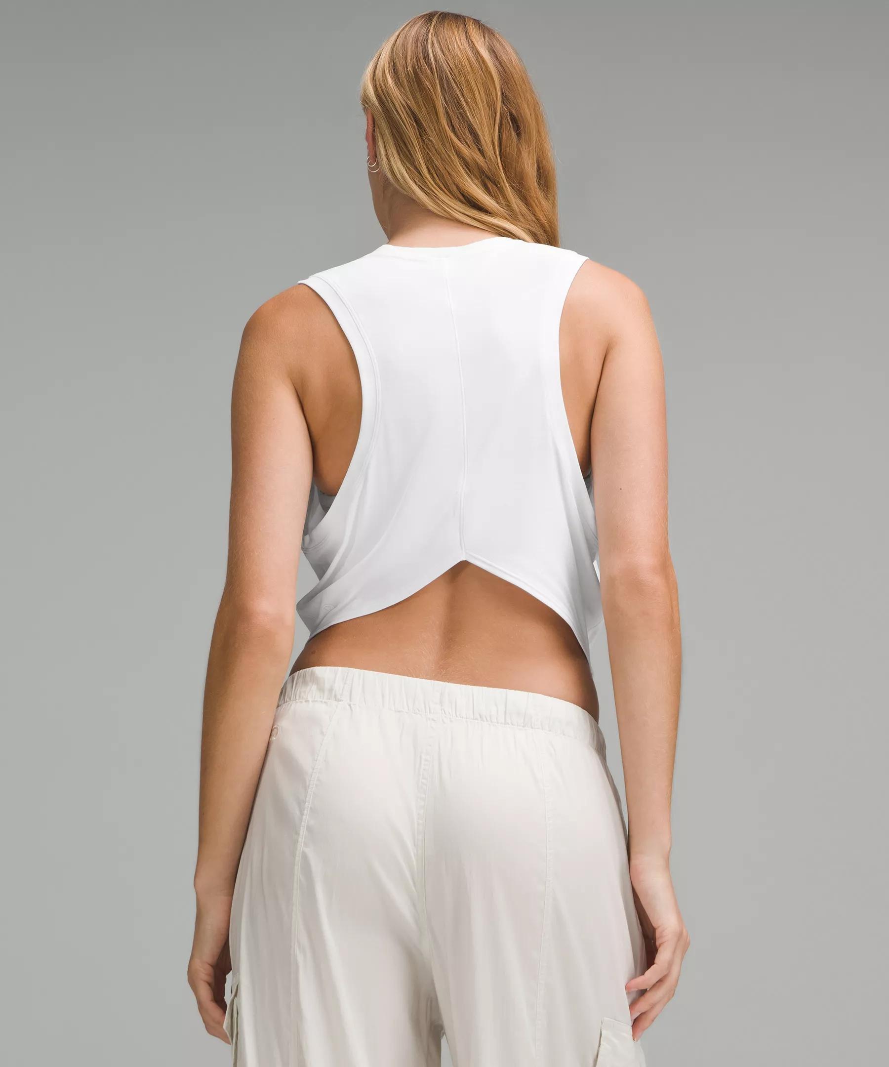 Soft-Knit Crewneck Cropped Tank Top Product Image