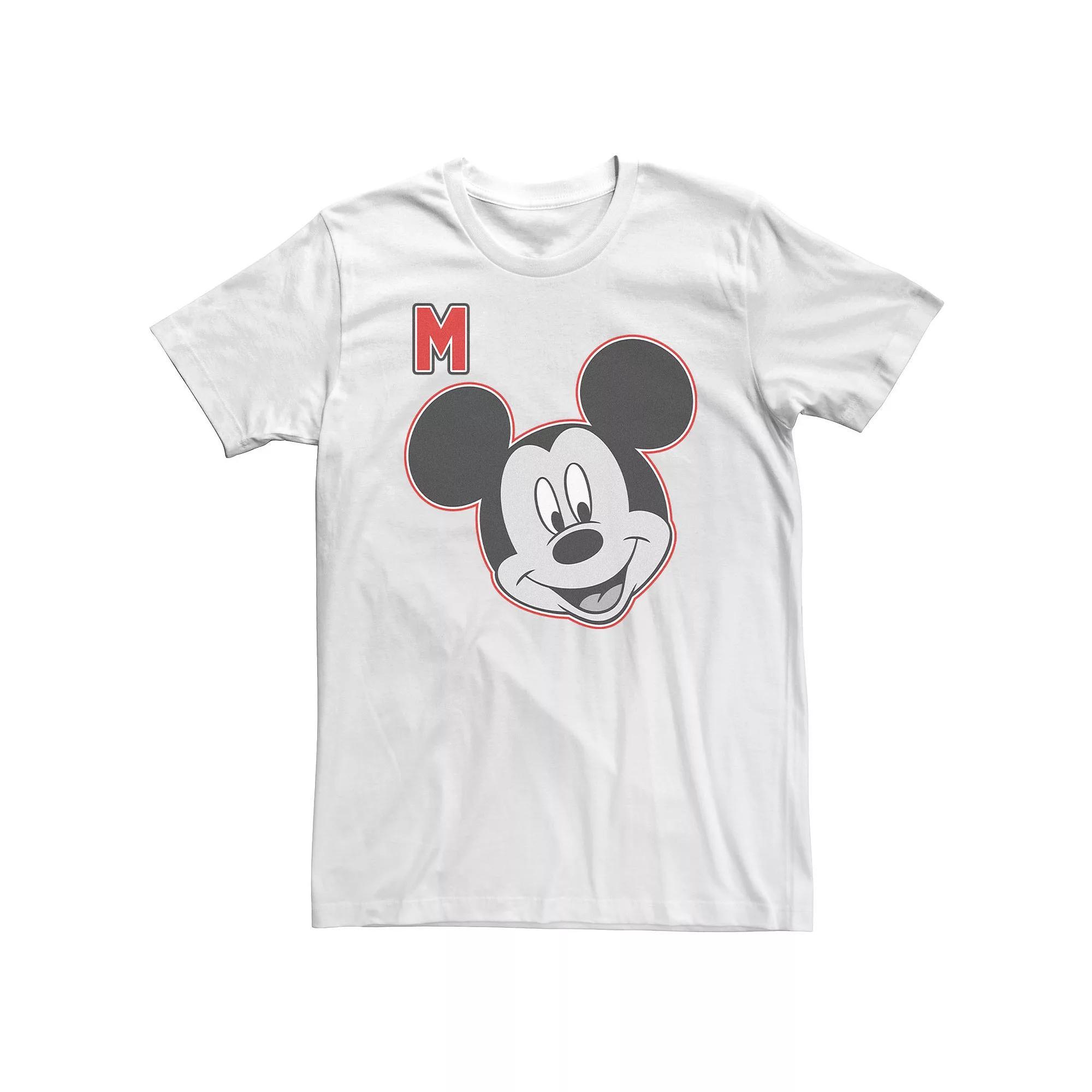 Big & Tall Disney Mickey Mouse Varsity Letter Face Tee, Men's, Size: XXL Tall, White Product Image