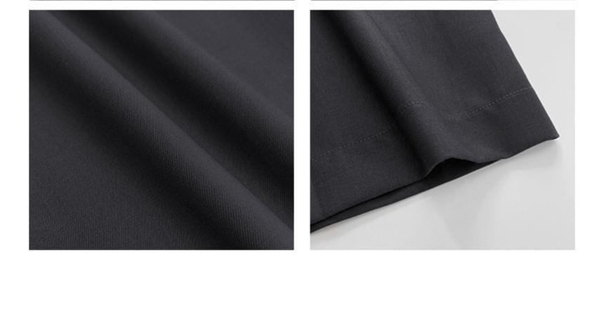Denim-Waistline Pleated Straight-Cut Loose Dress Pants Product Image